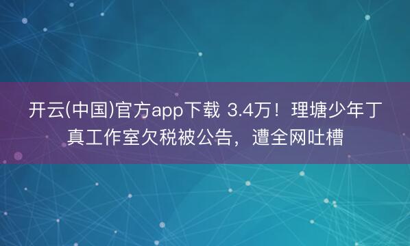 开云(中国)官方app下载 3.4万！理塘少年丁真工作室欠税被公告，遭全网吐槽