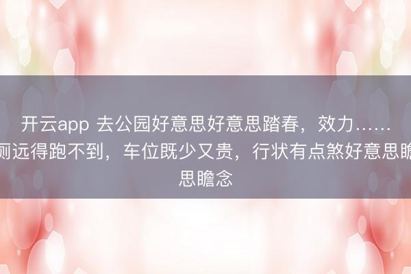 开云app 去公园好意思好意思踏春,效力……公厕远得跑不到,车位既少又贵,行状有点煞好意思瞻念